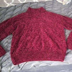 Liz Claiborne Maroon Cowl Neck Sweater